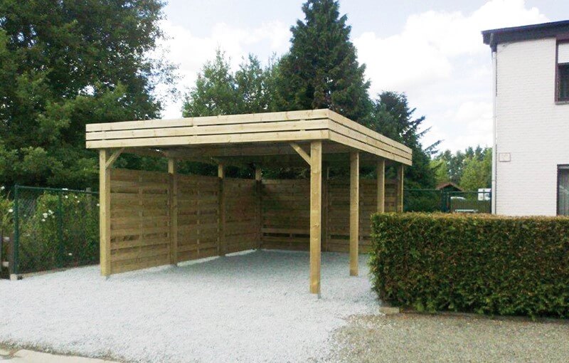 carport in geïmpregneerd hout